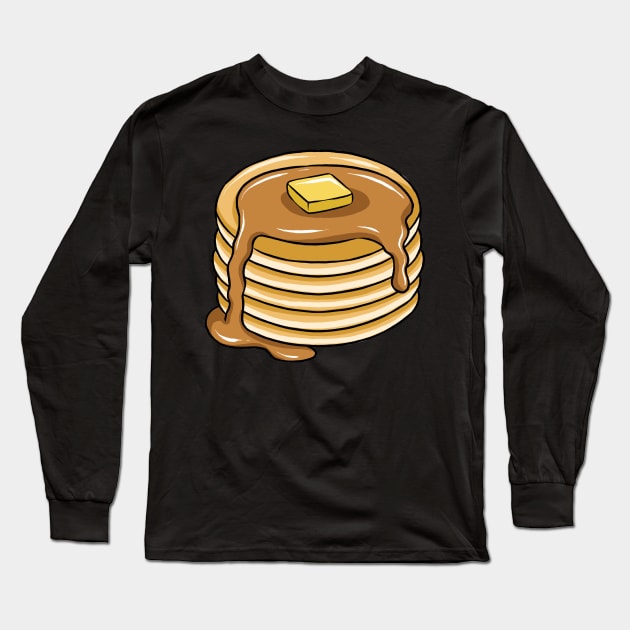 Pancake Stack With Maple Syrup Long Sleeve T-Shirt by fromherotozero